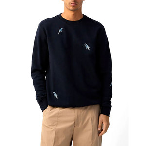 Sudadera de cuello redondo liso de algodón con estampado de bordado personalizado de alta calidad para hombres ODM suministro al por mayor - Product Image 1