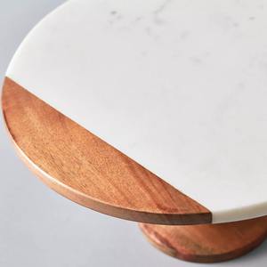 Présentoir à gâteaux en bois et en marbre Royal Artisan Plateau de présentation à desserts fait main pour mariages, célébrations et cadeaux de décoration intérieure - Product Image 2