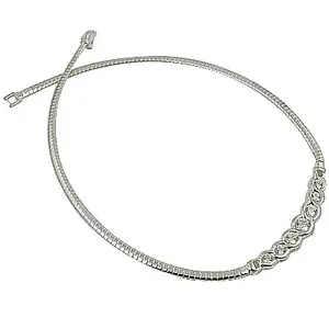 Elegante Collar de Plata para Mujer con Cristales de Circonita Cúbica - Product Image 1