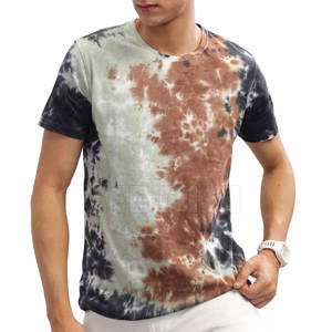 T-shirt confortable délavé à l'acide T-Shirt respirant taille personnalisée en stock T-shirt délavé à l'acide en polyester coton - Product Image 1