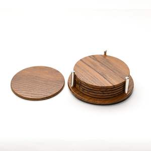 Sous-verres en bois faits à la main rond boisson support décoratif sous-verres de table pour thé tasses à café - Product Image 5