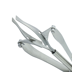 Pince à épiler professionnelle automatique à pointe inclinée de 10 cm en acier au carbone de haute qualité, luxe/classique, pour sourcils et précision des poils - Product Image 4
