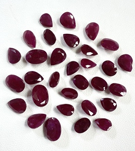 100% Natural African <b>Ruby</b> Heated 6x7-6x8mm Oval Pear Cut Deep Red Color 170 Carat Loose Gemstone for Making Jewellery - Product Image 2