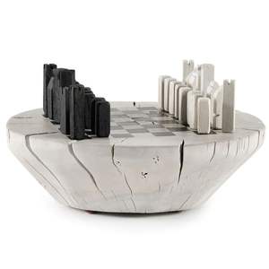 Jeu d'échecs de luxe artisanal en marbre noir et blanc, style Art Déco, cadeau de retraite, de remise de diplôme, décoration d'intérieur, pour table - Product Image 2