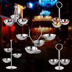 Eco-Friendly Metal <b>Steel</b> <b>Bowl</b> with Round Stand Chic Decorative Table Setting for Parties - Product Image 1