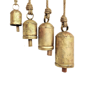 Campanas Navideñas Decorativas de Latón Tallado con Acabado Dorado, Cuerda Ancha Personalizada para Colgar, Decoración Náutica para Árbol de Navidad, Halloween, Fiesta, Hogar - Product Image 2