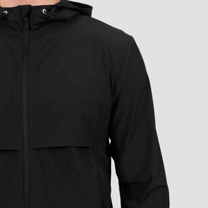 Veste de survêtement imperméable coupe-vent à capuche en softshell en toile à fermeture éclair intégrale pour hommes - Product Image 6