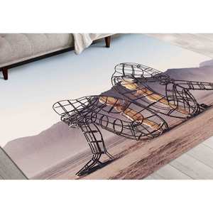 Tapis Burning Man : Deux figures, tapis moderne antidérapant, tapis fin non tissé - Product Image 1