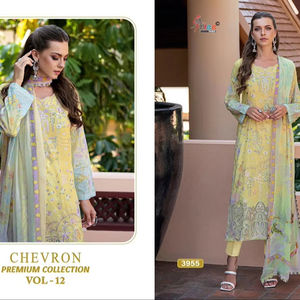 Collection salwar kameez en coton de qualité supérieure avec broderie à monter soi-même, idéale pour la fête - Product Image 1