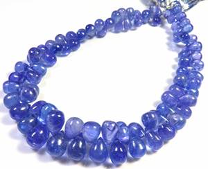 Perles lisses en Tanzanite bleue d'Afrique de qualité supérieure, 6-9 mm, 100% naturelles, pierres précieuses pleochroïques en forme de larme, collier de 9 pouces - Product Image 2