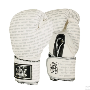 High Quality Wholesale Custom Logo White Full <b>Finger</b> Leather Boxing Gloves Special Hook Loop Wrist <b>Support</b> Waterproof - Product Image 1