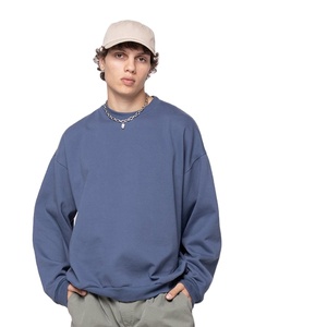 Men Streetwear Regular Fit Sweatshirt 450 GSM Cotton Fleece Crewneck Heavyweight Winter Pullover Lined Eco-Friendly Silk Screen - Product Image 1