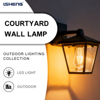 Lampe murale LED extérieure à piles en aluminium de style européen pour balcon, cour, jardin, IP44, E27, télécommande, détachable, pour maison