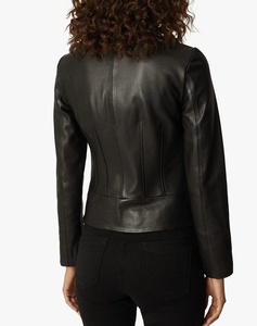 Wholesale Motorcycle Genuine Sheep Leather <b>Jacket</b> for <b>Women's</b> Ladies Cropped Bomber Style Fashion <b>Spring</b> Leather <b>Jacket</b> <b>Women</b> - Product Image 4