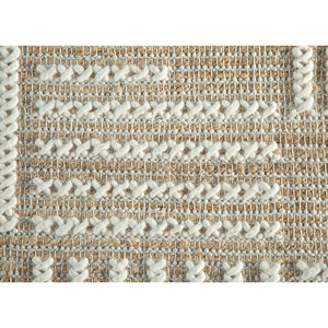 พรมปูพื้นทรงสี่เหลี่ยมผืนผ้าลายทางเรขาคณิต Nomadic Threads รุ่น PDJT-223 สีเบจ-น้ำตาล ทำจากปอกระเจาทอแบบแบน เหมาะสำหรับตกแต่งบ้าน ห้องนั่งเล่น และทางเดิน - Product Image 3