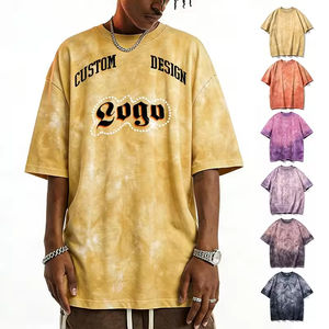 T-shirt Unisexe Personnalisé Couleur Unie Style Urbain Coupe Oversize Manches Courtes Tricoté 270g 100% Coton Vierge Devant Nouveau Teinture 3D - Product Image 3