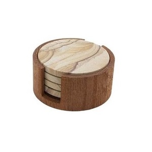Woodland Rush Coaster Set Factory-Specially Made <b>Square</b> Acacia Walnut Beech <b>Wood</b> Mats Heat Resistant Eco-Friendly Durable - Product Image 1