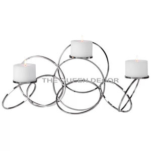 Acier inoxydable métal forme unique brillant polonais maison décorative meilleure vente bougeoirs cadeaux faits à la main - Product Image 1