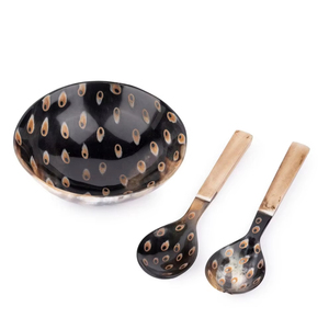 Traditional Hand Polished Buffalo Horn <b>Salad</b> <b>Bowl</b> <b>Large</b> Natural Buffalo Horn <b>Salad</b> <b>Bowl</b> For Serving Fruits By HAND MADE CRAFT - Product Image 1