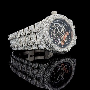 VVS Moissanite Diamond Iced Out Luxury Hip Hop Buss Reloj personalizado Pantalla analógica con ventana de esfera de vidrio - Product Image 2