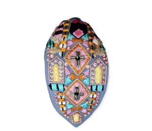 Bandeaux brodés à la main en jute doux et rembourré perlé à la main facile à porter - Product Image 1