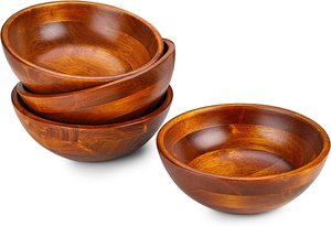 Venta caliente hecho a mano puro cuenco de madera de acacia Top Trending utensilios de cocina y artículos para el hogar para el desayuno almuerzo Cena - Product Image 3