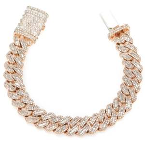 Pulsera de Diamantes de Dos Tonos de 10 mm y 8 Pulgadas, Estilo Hip Hop, con Moissanita VVS1, Probador de Diamantes, Pulseras de Moda - Product Image 3