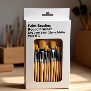 Paint <b>Brushes</b> <b>Round</b> <b>Brush</b> SPB 3mm Shaft 26mm Bristles Pack of 10 - Product Image 3
