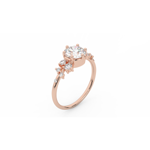 Anillo de Diamantes con Forma de Cojín Redondo de Oro de 14K, Colección WA13, 1.33ct, Grosor de Banda de 1.30mm, Elegante y Lujoso - Product Image 1