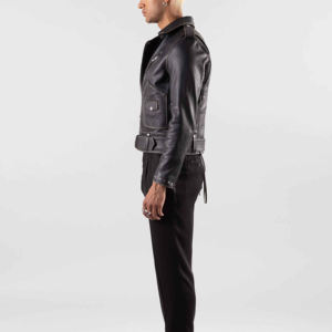 2025 moto veste en cuir conceptions de mode garçons classique dernière conception personnalisée été parka hiver femmes noir en cuir véritable - Product Image 4