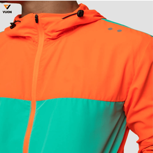 Chaqueta cortavientos con capucha y cuello levantado con cremallera reflectante Anti-UV personalizada para hombre y mujer, tela larga de ocio a prueba de viento para exteriores, Invierno - Product Image 2