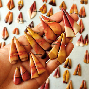 Mookaite หินแจสเปอร์ธรรมชาติแบบคู่,สำหรับทำต่างหูเครื่องประดับแฟชั่นจำนวนมาก - Product Image 5