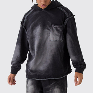Customized High Quality Acid Wash Flare Sweat <b>Suits</b> Men Solid Color XL Casual Winter <b>Track</b> <b>Suits</b> Logo Best Manufacturer Fleece - Product Image 3