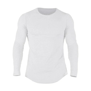 Chemise de gymnastique à compression unie pour hommes MMA rashguard léger rash guard maillots de bain épaule tombante coton respirant T-shirts pour hommes - Product Image 6