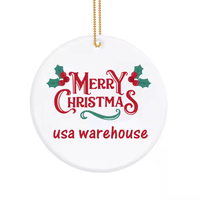 Longstar gros personnalisé personnalisé décoration suspendue en gros blanc Sublimation noël céramique Mdf ornements