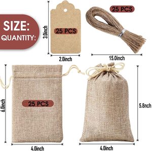 Petits sacs cadeaux sacs en toile de jute avec cordon de serrage sacs de jute réutilisables pour les faveurs de fête de mariage d'anniversaire, Halloween, OEM de Noël - Product Image 2