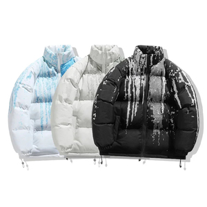 Veste parka d'hiver pour homme, grande taille, très vendue, logo personnalisé, épaisse, imperméable, réversible, à capuche, en toile matelassée - Product Image 6
