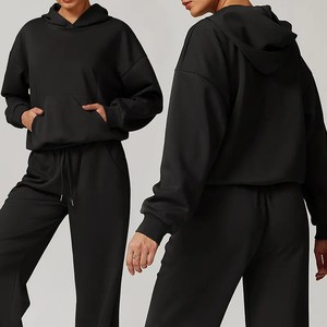 Sweat à capuche pour femmes de qualité supérieure Sweat-shirt à capuche de haute qualité avec poche pour le sport Sweat à capuche à épaules tombantes Design personnalisé - Product Image 2