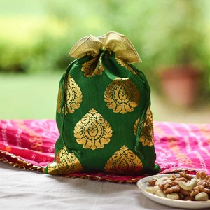 Regalo de boda de lujo Potli Bag Haldi Mehndi Favors Party Return Gifts Heena Night Party Diwali Holi Festival Bolsas de regalo de dama de honor - Product Image 3