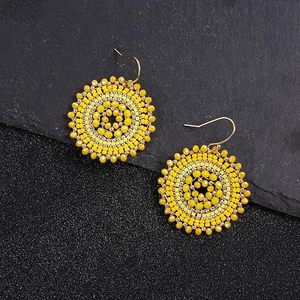 ต่างหูลูกปัดโบฮีเมียนสำหรับผู้หญิงสีสันสดใสใหม่สำหรับฤดูร้อนต่างหูประดับลูกปัดมีพู่ห้อยทำจากแก้วคริสตัลสำหรับงานเลี้ยงเพื่อความสงบสุข - Product Image 6