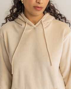 Sweat à capuche beige à manches longues pour femmes, de qualité supérieure, prix de vente le plus élevé, dernier design, logo personnalisé, tissu côtelé, sweat à capuche pour femmes - Product Image 4