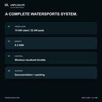 Planche de surf électrique UNPLUGLIFE RACE 15 MAX Jet Board 15 kW pour sports nautiques