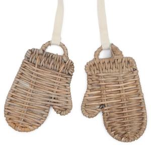 Ornements d'arbre de Noël mitaines en rotin tissés à la main ornements de fête gants décoratifs suspendus ornements de Noël fabriqués au Vietnam - Product Image 3