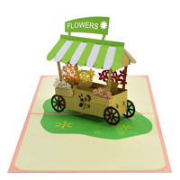 Fabricante flor 3D pop up tarjeta de felicitación para el día de la madre y el día de la mujer OEM u ODM