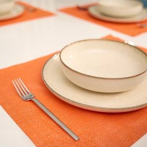 7 pièces 100% coton Orange napperon décoratif Table tapis 35x45cm Durable lavable élégant Table à manger accessoires - Product Image 2