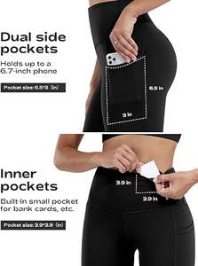 Wholesale <b>Leggings</b> <b>with</b> <b>Pockets</b> for Women, <b>High</b> <b>Waisted</b> Tummy Control Workout Yoga Pants - Product Image 2
