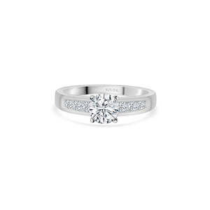 Juego certificado IGI de 10K, anillo solitario de diamante americano de plata de 0,5 quilates, patrón geométrico, anillos finos de estilo romántico - Product Image 2