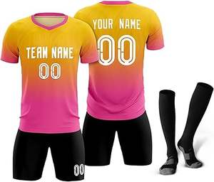 Conjunto de uniformes de fútbol personalizable, 100% algodón, secado rápido, tallas unisex para adultos - Product Image 1