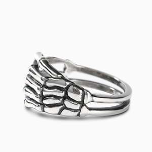Jeulia <b>Sterling</b> <b>Silver</b> Geometric Skeleton Statement <b>Ring</b> for <b>Men</b> - Product Image 3