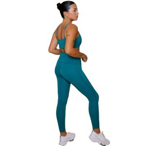 Venta al por mayor de alta calidad 2 uds mujeres Yoga conjunto ropa deportiva ropa de entrenamiento gimnasio Fitness conjuntos Leggings para adultos - Product Image 6